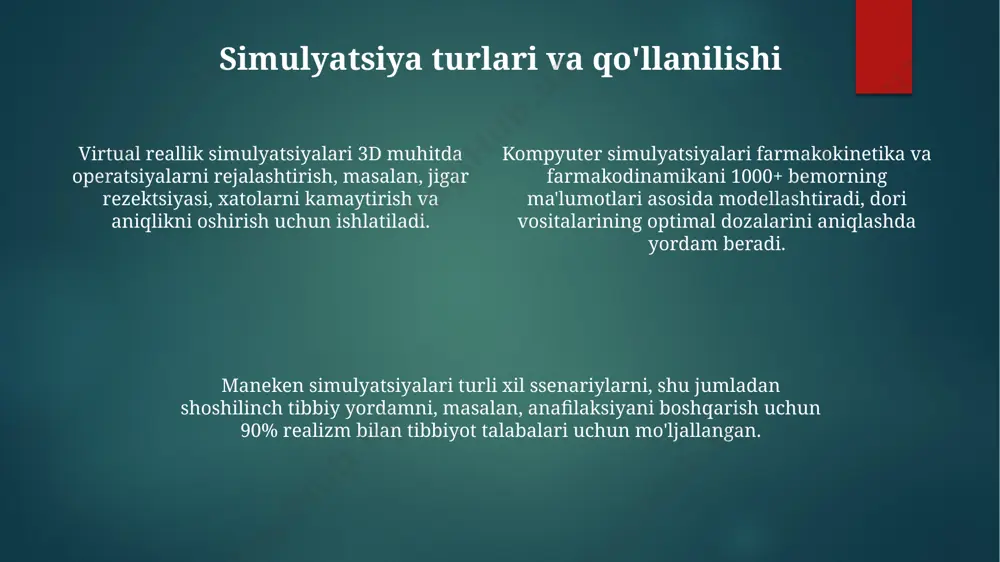 simulyatsiyaning tibbiyotdagi o'rni - Page 4