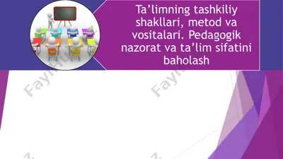 ta’limni tashkil etish shakllari — PPTX