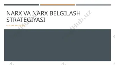 narx va narx belgilash strategiyasi — PPTX