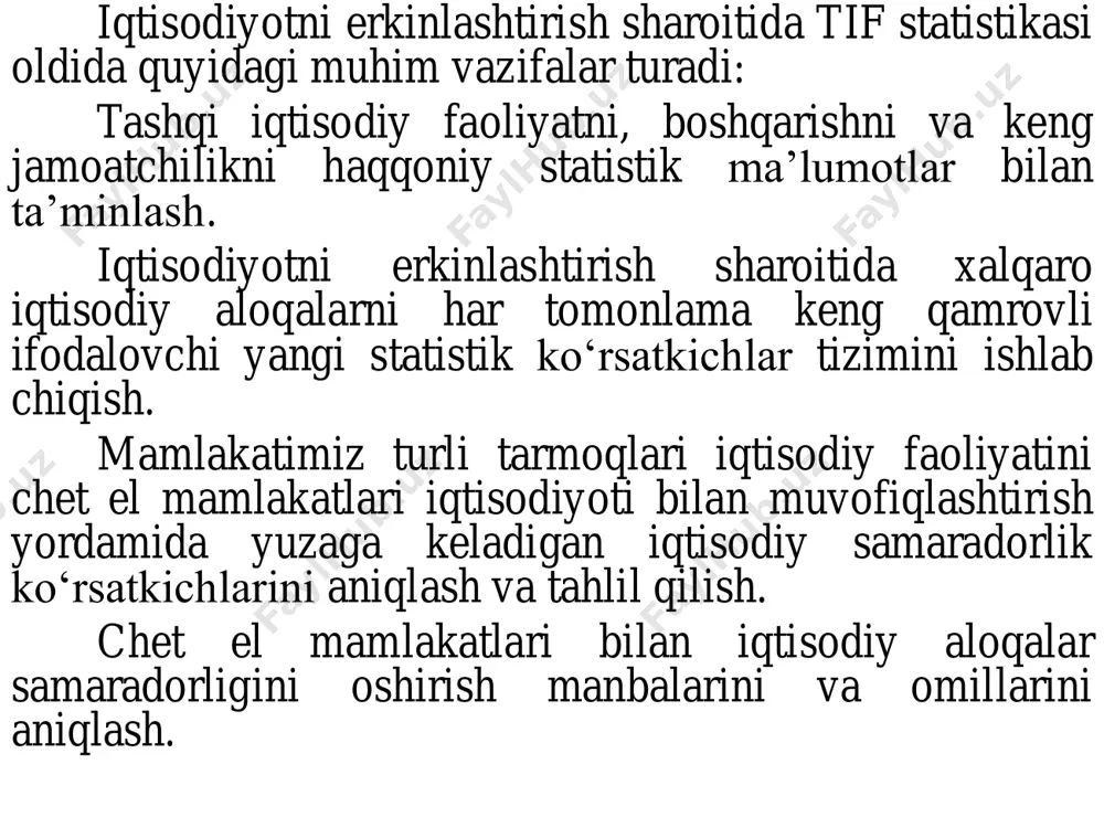 valyuta operatsiyalari va boshqalar. savdo-sotiq xalqaro iqtisodiy munosabatlarda etakchi o’rinda turadi va bu jahon bozorida o’z ifodasini topadi. jahon bozori-xalqaro mehnat taqsimoti orqali bir-birlariga bog’langan turli mamlakatlar o’rtasidagi barqaror oldi-sotdi munosabatlaridir. bugungi kunda jahon savdosiga faqatgina yuqori o’sish sur’atlarigina emas, balki tarmoq va hududiy tuzilishidagi o’zgarishlar ham xosdir. bu o’zgarishlarni ikkita holat bilan izohlash mumkin. birinchidan, xalqaro savdo tarkibida xom ashyo, yonilg’i, oziq-ovqat mahsulotlarining hissasi kamaymoqda. ilm talab sohalarining mahsulotlari va xizmatlarining hissasi esa ortib bormoqda. birgina «nou-xau» savdosining xalqaro savdo oborotidagi salmog’i 10 foizga yaqinlashdi. ikkinchidan, tayyor mahsulotlar va xizmatlar bozoridagi o’rinlar nisbati o’zgarmoqda. jahon yalpi eksportida aqsh hissasining pasayishi va aksincha,yaponiya, germaniya, yangi industrial davlatlar hamda ayrim rivojlanayotgan davlatlar hissalarining ortib borishida namoyon bo’lmoqda. ishlab chiqarishning xalqaro kooperatsiyalashuvi xalqaro mehnat taqsimotining asosiy rivojlanish yo’nalishlaridan hisoblanadi. bunday kooperatsiyaning asosi bo’lib ishlab chiqarish kuchlarining o’sish darajasi va mamlakat ichida yoki tashqarisida bo’lishidan qat’iy nazar alohida korxonalar o’rtasida barqaror xo’jalik aloqalarining …