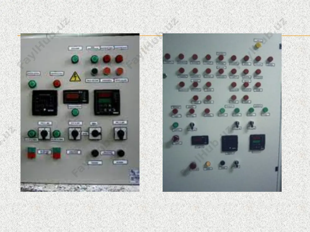 igacha masofa 600 mm dan kam bo‘lgan shchit va shkaflar tashqaridan xizmat ko‘rsatiladigan hisoblanadi. odatda, bunday holatlarda shkafli shchitlarni old tomondan yoki orqa tomondan eshiklari mavjud bo‘lgan shsh – 3d yoki shsh – p3d konstruksiyalaridan foydalanish tavsiya etiladi. shchit va pultlarda avtomatlashtirish vositalarini va asboblarni joylashtirish. avtomatlashtirish vositalarini va asboblarni shchit va pultlarda texnologik jarayon ketishi bo‘yicha chapdan o‘ngga qarab boshlang‘ich bosqichlardan boshlab yakunlovchi bosqichga qarab joylashtiriladi. agar ko‘p seksiyali shchitlar ishlatilsa, unda har seksiyada texnologik jarayonning qaysidir zvenosiga (qurilmasiga) mansub asboblar o‘rnatiladi. bunda, ko‘p ishlatiladigan, asosiy parametrlar markazga, kam ishlatiladiganlari chetda o‘rnatiladi. bir seksiya ichida o‘lchov asboblari simmetrik ravishda o‘rnatiladi. operator uchun optimal nazorat zonasi 1300-1650 mm, boshqarish organlarining optimal joylashish zonasi 1100-1440 mm hisoblanadi. shchitning balandligi bo‘yicha 2,3 va xatto 4 qator o‘lchov asboblari joylashtirilishi mumkin. to‘rt qator o‘lchov asboblarini 700-2100 mm. chegarada joylashtirish mumkin. ammo, pastki, tavsiya qilinadigan chegara 900  1200 mm bo‘lgani yaxshi. o‘lchov asboblari …