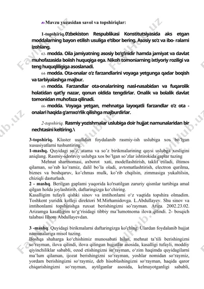 o‘zbekiston respublikasi konstitutsiyasi — DOCX