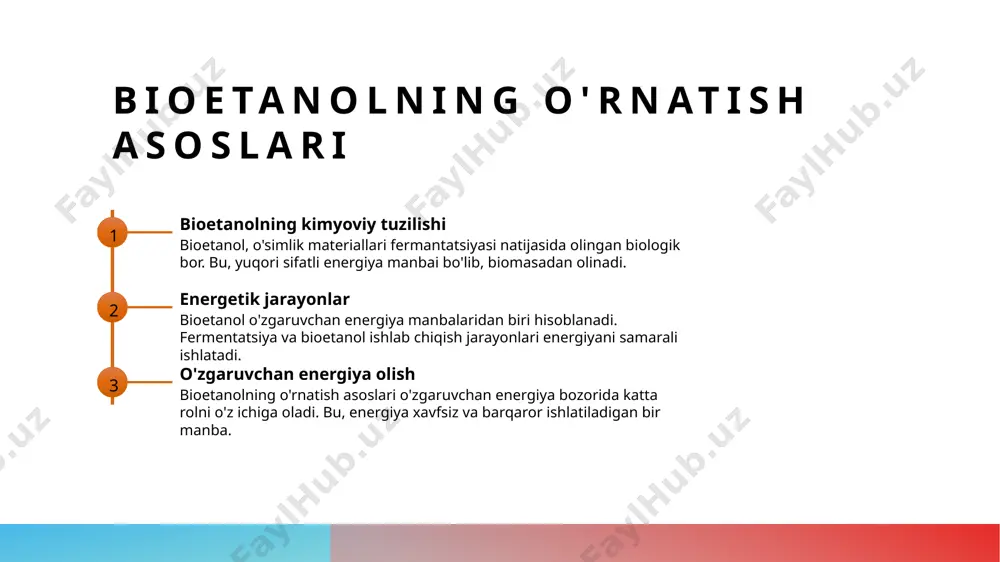 anol ishlab chiqish 1 kimyo texnologiyasi - bioetanol olish uchun kimyo protsesslar, katalizatorlar va reaksiyalarni o'z ichiga oladi. kimyo texnologiyasi bioetanol ishlab chiqish jarayonida katta ahamiyatga ega. 2 reaksiyalar va energiya - kimyo protsesslar bioetanol ishlab chiqishida reaksiyalar energiya ishlab chiqaradi. bu energiya bioetanolni olish jarayonida asosiy ko'rsatkich bo'ladi. 3 kimyo komponentlar - bioetanolning kimyo protsesslarida kerakli komponentlar, ularning funksiyalari va ularga tegishli kimyo elementlar o'z ichiga olgan bo'lishi zarur. bioetanolning yuqori sifati va uni saqlash texnologiyasi 1 yuqori bioetanol sifati bioetanol, yuqori kimyoviy tozalik va energiya samaradorligi bilan ajratiladi, uni saqlash texnologiyasi esa sifatni saqlash va oshirish usullarini o'z ichiga oladi. 2 saqlash texnologiyasi bioetanolni saqlash uchun, o'zaro aloqa, temperatur va muddatni kuzatish kerak. quyidagi texnologiyalar ishlatiladi: distillyatsiya, adsorpsiya, va kondensatsiya. 3 sifatni saqlash bioetanolning yuqori sifatini saqlash uchun, uni qorong'i, yuqori temperatur va o'g'itlar bilan saqlash tavsiya etiladi. bu saqlash texnologiyasi uni sifatini saqlaydi va uni o'zida oshiradi. …