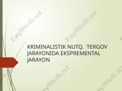 kriminalistik taktika — PPTX