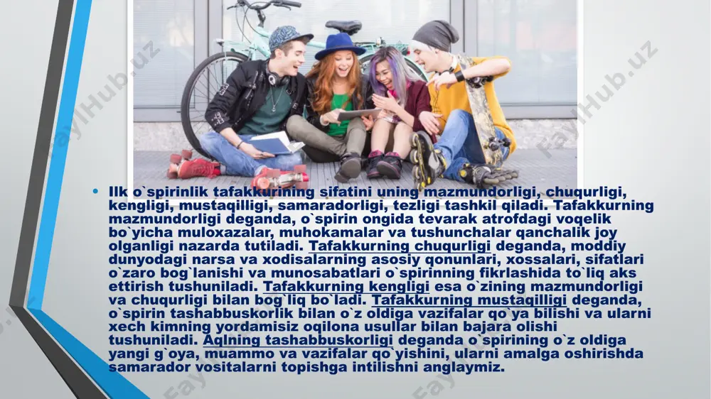 hramand etish, ularda mamnuniyat xissini tarkib toptirish, ularda rеjali mеhnat qilish ko`nikmasini vujudga kеltirish, javobgarlik va ma'suliyat xissini tarkib toptirish lozim. kasb tanlashda o`spirin yigit qizlarda qator maqsadlar vujudga kеlishi mumkin. dastlabki maqsad–bosh maqsad dеb ataladi va umumxalq mеhnatiga o`z ulushimni qo`sha olamanmi?, qanday inson bo`lib еtishaman? hayot va faoliyat idеallari nimalar bo`lishi lozim? dеgan fikrlardan iborat bo`ladi. bundan tashqari yaqin va yaqqol maqsadlar ham mavjud. ming-minglab kasblar bor, lekin muayyan mehnat turiga individual moyillik bilan unga bo‘lgan qobiliyat va uning ijtimoiy ahamiyatiga yuqori baho berish birga qo‘shilib ketgan vaqtdagina chin yurakdan tanlangan kasbgina kishiga ma’naviy qoniqish va jamiyatga foyda keltiradi. ilk o‘spirinlar uchun xarakterli xususiyat – kasblarga keskin tanlab munosabatda bo‘lishdir.ular ayrim kasblarni yuksak baholaydilar, o‘quvchilarning ko‘z o‘ngida bu kasblarning ijtimoiy mavqei ulug‘dir. boshqa kasblarning ijtimoiy mavqei juda past. kasbiy niyatlarning barqarorligini o‘rganish yuzasidan n.i.krilov o‘tkazgan tekshirish shuni ko‘rsatdiki, hatto o‘z niyatlarini amalga oshirib, oliy o‘quv yurtiga kirgan talabalar …