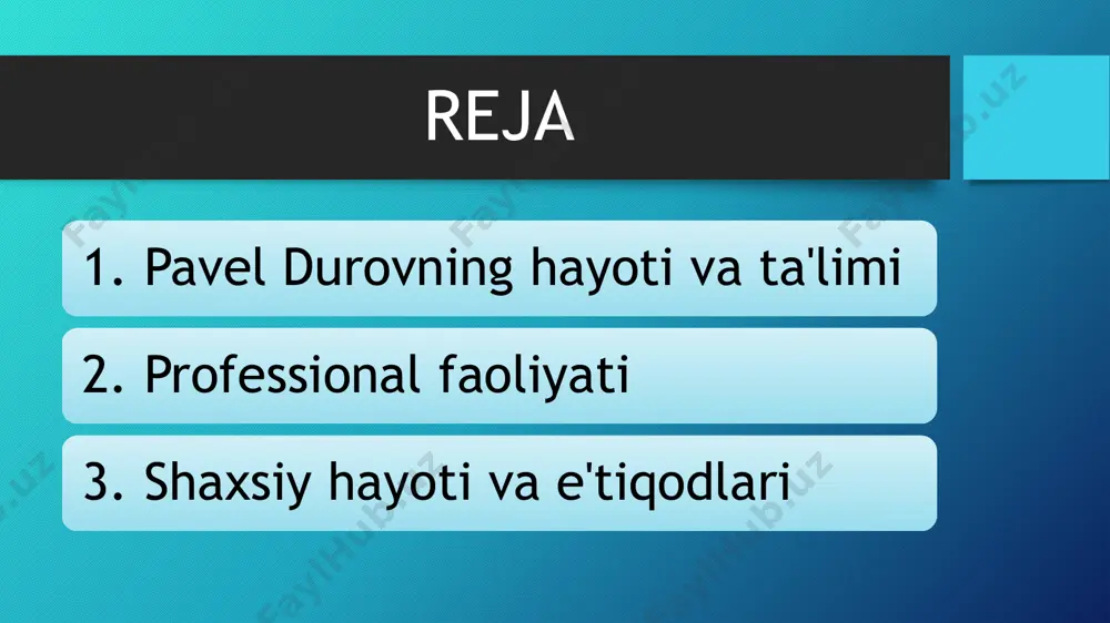 andartlarni belgiladi. boshqaruv uslubi: durov o‘zining erkin va kreativ boshqaruv uslubi bilan kompaniyani tez rivojlanishga olib bordi, ammo shuningdek, kompaniya ichidagi siyosiy va huquqiy bosimlar sababli 2014-yilda vk’ni tark etishga majbur bo‘ldi. telegram: yangi yo‘l: 2013-yilda pavel durov telegram xabar almashish platformasini ishga tushirdi. ushbu loyiha shifrlangan, xavfsizlik va foydalanuvchilar maxfiyligini taʼminlashga yo‘naltirilgan innovatsion xizmat sifatida yaratilgan. xususiyatlari: telegram foydalanuvchilarga tez va ishonchli xabar almashish imkonini beradi, shu bilan birga global miqyosda keng tarqalgan va foydalanuvchilar soni tez sur’atlar bilan oshmoqda. innovatsion boshqaruv: durov telegram’ni boshqarishda ham o‘zining mustaqil fikrlash va erkin boshqaruv printsiplariga sodiq qolgan. bu loyiha orqali u o‘zining texnologik yangiliklarga bo‘lgan yondashuvini va innovatsion imkoniyatlarni namoyish etmoqda. shaxsiy hayot tarzi: pavel durov o‘zining professional faoliyatidan mustaqil ravishda shaxsiy hayotini soddalashtirishga intiladi. u ko‘pincha jamoatchilikdan chetda qolishga harakat qiladi va haddan tashqari dabdabali hayot kechirishdan voz kechgan. u mablag‘larini ehtiyotkorlik bilan boshqarish va asosan o‘z shaxsiy hisob raqamida …
