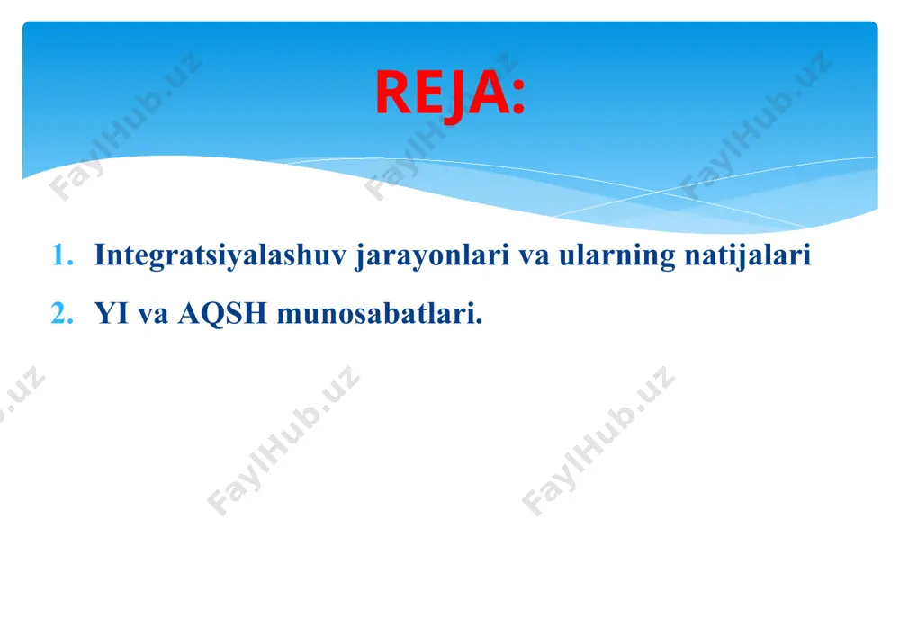 lmasi sifatida qarash mumkin bo‘ldi. yiga kiruvchi bir qator davlatlar qarzining haddan oshib ketishi katta muammolarni keltirib chiqardi. 2015-yilgi saylovlarda gretsiyada hokimiyatga kelgan a.sipras boshchiligidagi so‘llar hukumati mamlakatning qarzini kreditorlar qo‘ygan shartlar bo‘yicha uza olmasligini e’lon qildi. gretsiya hukumati qarzlarning bir qismidan voz kechishlarini talab qildi. gretsiya qarzini restruk turizatsiya qilish to‘g‘risida yevrokomiss iya kelishuvg a erishgan bo‘lsa-da, yevropa markaz iy banki va xalqaro valuta fondi bilan muzokaralar yana davom etdi. italiya va ispaniyaning ham qarzlari juda katta miqdorni tashkil qiladi. ayni paytda yida iqtisodiy jihatdan yetakchilik qilayotgan germaniya va fransiyaning siyosiy bosimidan ham norozilik kuchayib bormoqda. buyuk britaniyada 2016-yil iyunda o‘tkazilgan referendum bo‘lib, unda ishtirok etgan aholining yarmidan ko‘pi mamlakatning yevropa ittifoqidan chiqishi uchun ovoz berdi. 2016 yil sentabrda bratislava shahrida bo‘lib o‘tgan yi rahbarlari yig‘ilishida ilk bor buyuk britaniya bosh vaziri qatnashmadi. gfr kansleri a. merkel yi og‘ir inqirozda ekanligini tan oldi 2017-yil oktabr oyida ispaniyaning kataloniya avtonom …