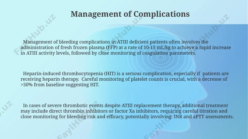 rely deficient newborns, emphasizing the critical role of atiii in early life. approximately 50% of individuals with inherited atiii deficiency experience thrombotic events before the age of 50, highlighting the substantial risk of early-onset venous thromboembolism (vte) in this population. diagnosis of antitrombin iii deficiency antitrombin iii activity levels are typically measured using chromogenic assays, which quantify the inhibition of thrombin activity; levels below 70% of normal are generally considered deficient. genetic testing, identifying mutations in the serpinc1 gene, is crucial for confirming diagnosis and guiding family screening, particularly in cases with atypical or discordant functional assay results. functional assays, measuring the rate of thrombin inhibition, are preferred over antigenic assays which measure protein amount, as they reveal the actual functional deficit responsible for thrombotic risk. introduction to antitrombin iii antitrombin iii (atiii) is a serine protease inhibitor, a key component of the natural anticoagulant system, neutralizing approximately 70-80% of …