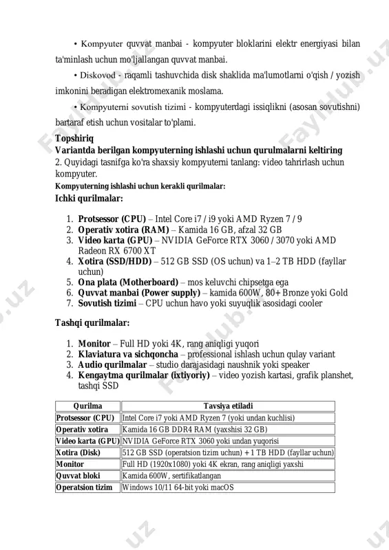 kompyuter arxitekturasi fanidan amaliy mashg'ulot №1 - Page 5