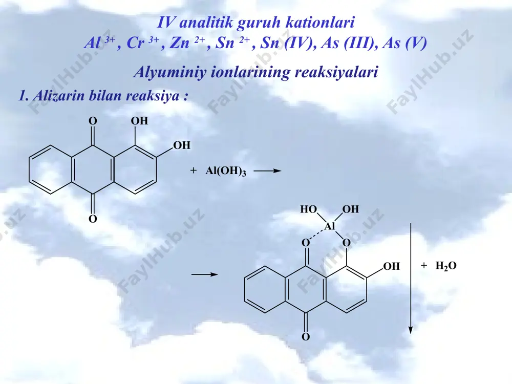 2 o   mgnh 4 po 4  + 2n va cl + h 2 o bu reaktsiya mikrokristaloskopik sifatida bajarilishi mumkin . 1. kaliy geksatsianoferrat (iii) k 3 [fe (cn) 6 ] eritmasining ta'siri. (farmakopeya reaktsiyasi): 3fecl 2 +2k 3 [fe(cn) 6 ]   fe 3 [fe(cn 6 )] 2  kcl v analitik guruh kationlari fe 2+ , fe 3+ , mg 2+ , mn 2+ , sb (iii), sb (v), bi 3+ temir (iii) ionlarining reaksiyalari 1. kaliy geksatsianoferrat (ii) k 4 [fe (cn) 6 ] eritmalarining ta'siri ( farmakopeya reaktsiyasi): 4fecl 3 + 3k 4 [fe(cn) 6 ]   fe 4 [fe(cn 6 )] 3  kcl 2. tiosiyanat ionlarining ta'siri ( farmakopeya reaktsiyasi): fecl 3 + 3nh 4 s cn  [fe(scn) 3 ] + 3nh 4 cl 3. tioglikolik kislota h s ch 2 cooh eritmasining fecl 3 + 2hsch 2 …