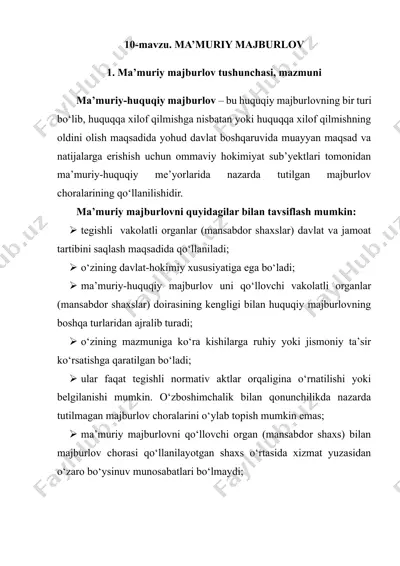 ma’muriy majburlov — DOCX