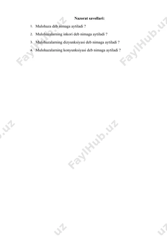 mustaqil yechish uchun misollar va nazorat savollari - Page 4