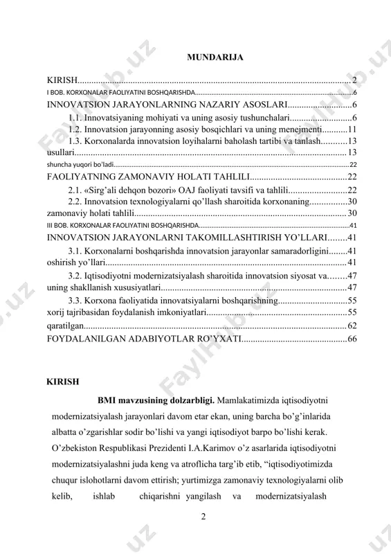bardosh iqtisodiyotni yaratishdan iboratdir. [1: i.a.karimov. 2012-yil vatanimiz taraqqiyotini yangi bosqichga ko’taradigan yil bo’ladi .t.:-“o’zbekiston” 2012 y.34-35 b. ] “yangi iqtisodiyot” iborasini keng va turlicha talqin qilish mumkin. xorijlik iqtisodchi olim r.alkali o’zining “yangi iqtisodiyot: genezis, evolyutsiya samara” nomli asarida: “...bu mehnat samaradorligining oshishiga ta’sir qiluvchi innovatsiyalar va biznes yuritishning yangi usullarini intensiv joriy qilish bilan bog’liq bo’lgan iqtisodiyotdir”[footnoteref:2] deb hisoblaydi. yuqoridagi olim ta’rifidan ham ko’rinib turibdiki, zamonaviy iqtisodiy rivojlanishning asosiy xususiyatlarini ishlab chiqarishni yangilash, modernizatsiyalash belgilab bermoqda. buning natijasida: iqtisodiy faoliyatning global elektron muhiti shakllantirilmoqda; biznesni tashkil etishning yangi tarmoqli shakllari yaratilmoqda va masofaviy mehnat munosabatlari keng tarqalmoqda va boshqalar. ushbu holatlarning barchasi bizning ham zamonaviy iqtisodiyotimizda amal qilib kelmoqda. respublikamizda olib borilayotgan iqtisodiy islohotlarni hayotga tadbik etishda, axolinig ijtimoiy turmush tarzini yanada ko’tarishda, qolaversa xalqning farovon xayoti uchun bevosita o’z [2: roger alkaly/ the new economy: what is it, how it happens, and why it is likely to …