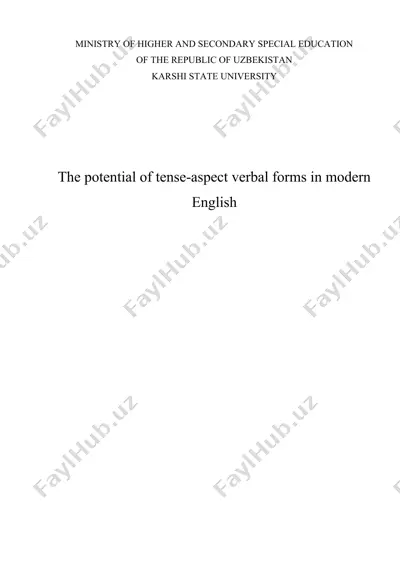 the potential of tense-aspect verbal forms in modern english — DOCX