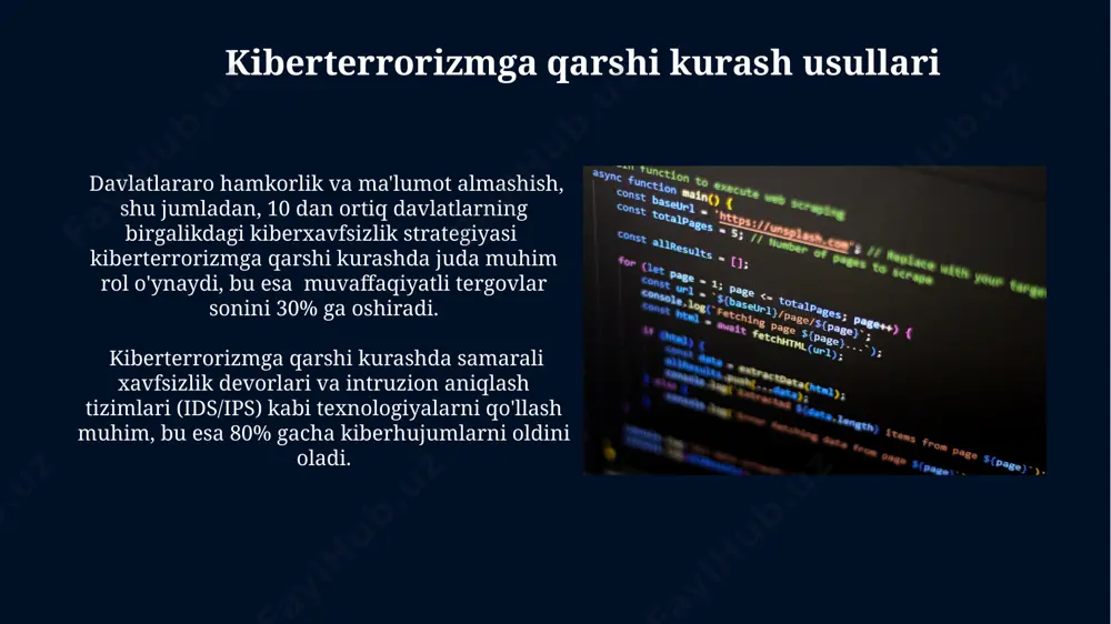 kiberterrorizmga qarshi kurash boʻyicha taqdimot - Page 5