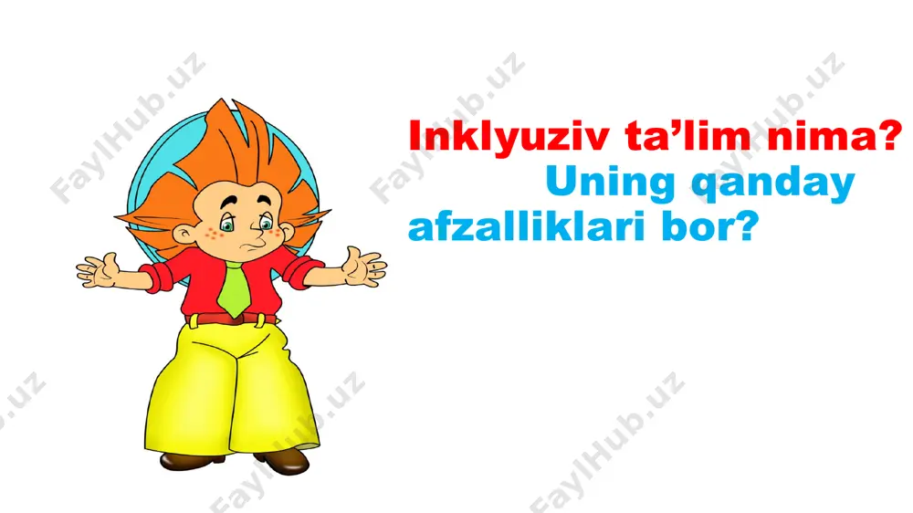 liyatini tiklashga qaratilgan tibbiy, pedagogik va ijtimoiy chora-tadbirlar majmui. abilitatsiya (inglizcha-qobiliyat, o‘quv, chaqqonlik, iqtidor, malaka)-kasallar va nogironlar tana funksiyasi va mehnatga layoqatlikka ega bo’lishi bo’yicha tibbiy, ruhiy, pedagogik, huquqiy, kasbiy, texnikaviy tizim, ya’ni ijtimoiy choralar. abilitatsiyaning maqsadi – shaxsning iloji boricha tug’ma bo’lmagan ancha yuqori funksional faollikka erishishidir. savollar: inklyuziya va integratsiyaga ta’rif bering. integratsiya turlari. reabilitatsiyaga ta’rif bering. abilitatsiya nima? image1.jpg image2.jpg image3.png image4.jpg image5.jpg image6.jpg image7.png image8.png image9.jpg image10.jpeg image11.jpg image12.png image13.jpg image14.png image15.jpg image16.jpg /docprops/thumbnail.jpeg
