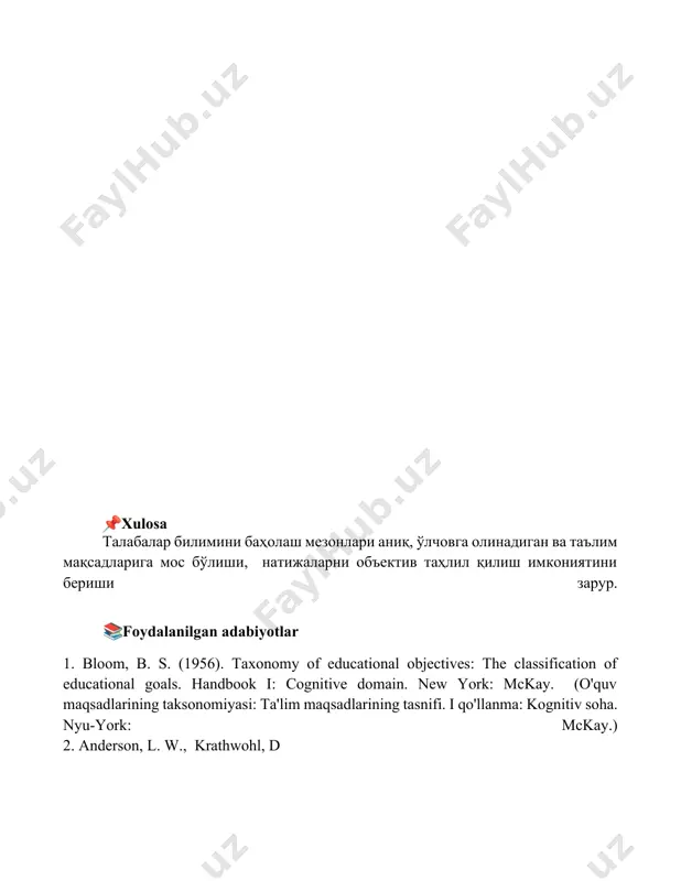 oʻquvchilarning bilimini baholash mezonlari - Page 5