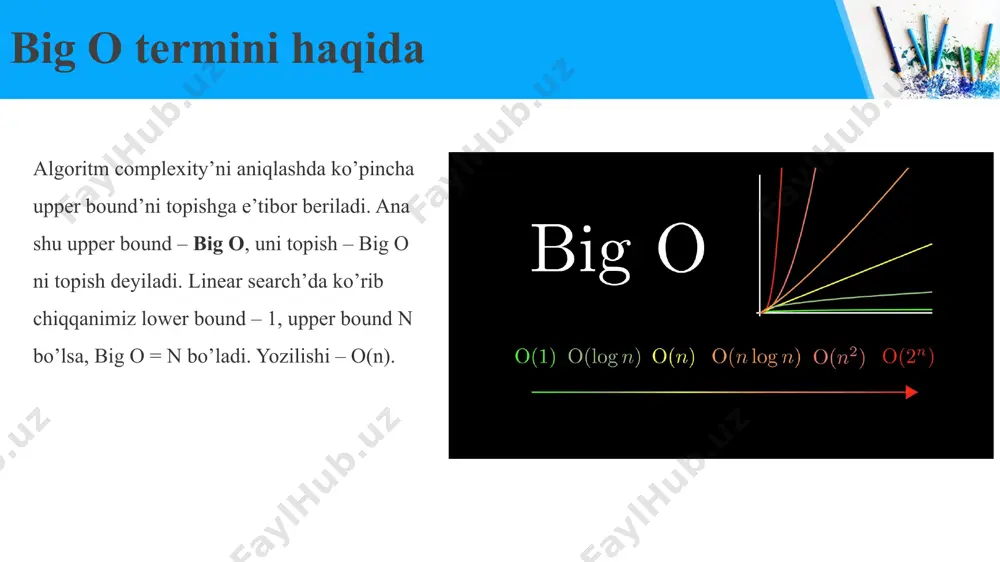 algoritmlarning murakkablik darajasi. big - o notation. - Page 5