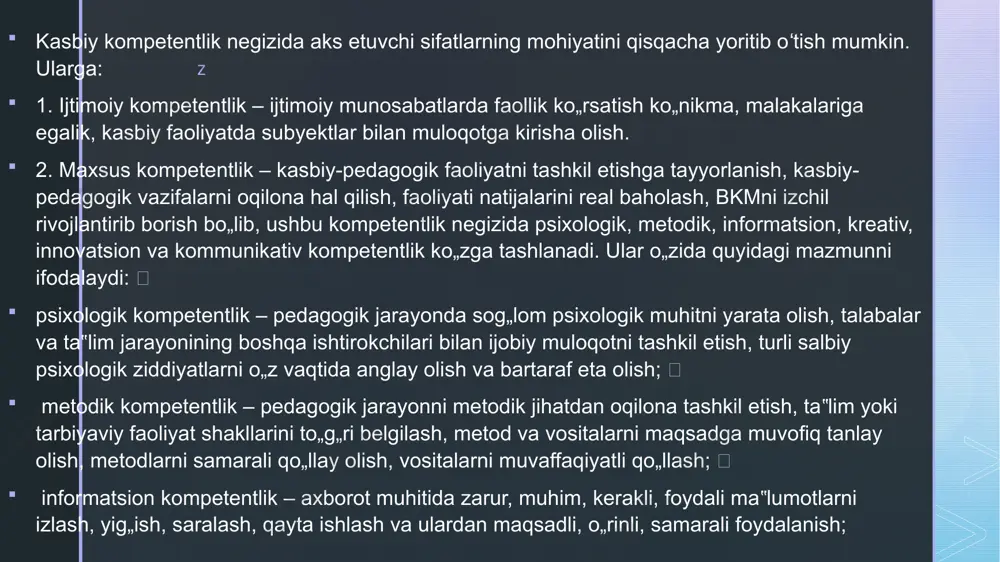 pedagogning kasbiy kompetentligining tuzilishi va mazmuni - Page 4
