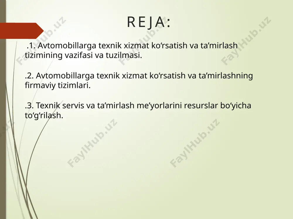 yonilg‘i va moy mahsulotlari, shinalar, haydovchilarning ish haqi va h. k.) uchun ketadigan harajatlarning qiymatiga, ts va t ni sifatiga hamda muhandis-texnik xizmatining samarali ishlashiga uzviy bog‘- liqdir. oʻzbekiston respublikasi va rossiya transport vositalari taʼmirlash chogʻidagi talablariga oʻxshashlikka ega boʻlishi mumkin. birinchi navbatda, avtomobillarni taʼmir qilish uchun oʻzbekistonlik va rossiya mutaxassislarining mos talablarini bilish juda muhimdir. unumdorlik bilan aytganda, quyidagi umumiy talablar mavjud boʻlishi mumkin: texnikaviy maʼlumotlar: avtomobili taʼmir qilish uchun, mutaxassisning texnikaviy bilimlari va tajriba boʻlishi kerak. bu, avtomobilning elektrik, mexanika, motorny agrega va boshqa tizimlarini tushunish bilan bogʻliq boʻlib, xatoliklarni topish va tuzatishda yordam beradi. avtomobilning diagnosmatik usullari: taʼmir jarayoniga kirishdan oldin, avtomobil diagnosmatik usullar orqali tekshirilishi kerak. bu elektronik tizimlar va avtomobilning holatini tekshirishga asoslangan. diagnosmatik asboblar va dasturlar yordamida muammo diagnosini va muammolar ustidan ishlashni osonlashtiradi. qulay yetkazib beruvchi va taʼmir qiluvchilar: avtomobilni taʼmir qila boshlaydiganlar ofitsial servislar yoki ishonchli oʻzaro aloqaga ega boʻlgan taʼmir markazlari …