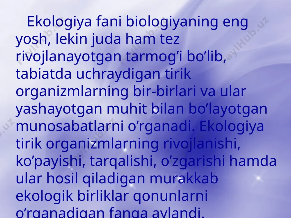 ekologiya fanining boshqa fanlar bilan aloqasi - Page 3