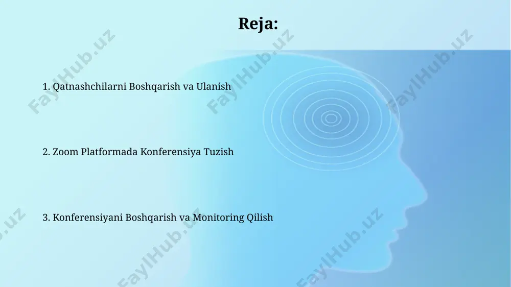 bilan bog'liq qo'shimcha ma'lumotlar (rol, kompaniya). shunday qilib, foydalanuvchilar uchun ro'yxatdan o'tish tez va qulay bo'ladi. ro'yxatdan o'tgan ishtirokchilar sonini kuzatib borish va ularga avtomatik ravishda elektron pochta orqali tasdiqlash xabarlarini yuborish uchun crm yoki elektron jadval dasturlaridan foydalaning. bu 1000 dan ortiq ishtirokchilar bilan ishlashda foydali. konferensiyadan keyingi hisobot hisobotda o'rtacha qatnashchilarning faolligi darajasi 4.2 ball bilan baholangan (5 balldan). bu ko'rsatkich konferensiyaning jalb qilish darajasini aks ettiradi. konferensiyadan keyingi hisobotda 150 dan ortiq ishtirokchi ro'yxatga olingan va 120 dan ortig'i aktiv ishtirok etgan. ushbu ko'rsatkich ishtirok darajasini aniqlaydi. muvaffaqiyatli konferensiya uchun maslahatlar konferensiya oldidan barcha ishtirokchilarga zoom platformasi bilan ishlash bo'yicha qisqa qo'llanma yuboring va ulardan test ulanishini amalga oshirishni so'rang, bu texnik muammolarni oldini olishga yordam beradi. konferensiya davomida kamida 2-3 ta texnik yordamchi tayyorlab qo'ying, ular ishtirokchilarning texnik muammolarini hal qilishda yordam berishlari va umumiy jarayonni nazorat qilishlari kerak. audio va video sozlamalari zoom platformadagi audio …