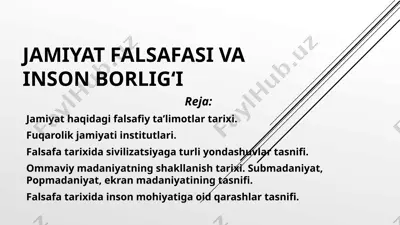 jamiyat falsafasi va inson borligi — PPTX