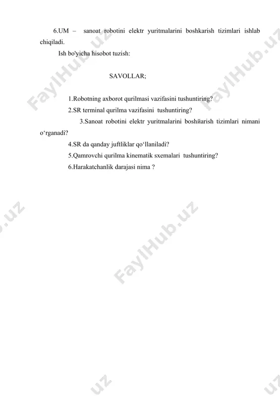 laboratoriya mashg’uloti. sanoat robotlarining elektr yuritmalarini boshqarish tizimlari - Page 5