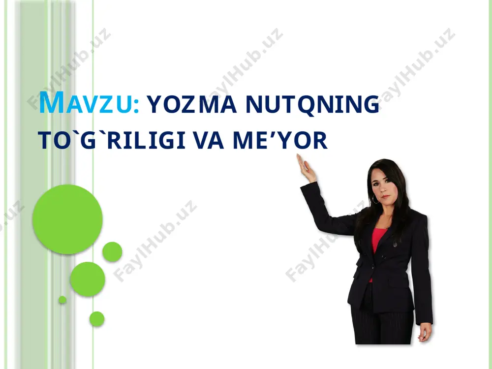 yozma nutqning to'g'riligi va me'yor dars taqdimoti (11-sinf) - Page 3