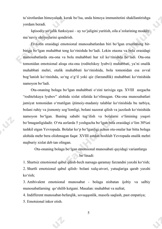 ka otkaza materi o rebyonka, otkaz nosit impulsivniy xarakter i predstavlyayet soboy deystviye zashitnogo tipa. bu tipdagi ayollar bolaga nisbatan keskin qarshi qaraydi, ya’ni, “mening baxtslizligim sababchisi - bola” deb qabul qiladi. agarda bolani qabul qiladigan bo‘lsa ham, unda u “bolani- tanamning bir qismi”- degan munsabatda bo‘ladi. bunaqa onani anamnezi so‘ralsa, u yoshligida ona tomonidan inkorlik va ona mehrini ko‘rmaganligi kelib chiqadi. bunday ayollar homiladorlik paytini ahamiyatsizlik bilan o‘tkazadi, “nima bo‘lsa bo‘lar” degandek. tug‘ishdan avval yoki tuqqandan so‘ng onsongina rad etadi, bunda una hech qanday kechinmalar, vijdon azobi kuzatilmaydi. realistik tip-bolani rad etish- maqsadga qaratilgan hodisa bo‘ladi. bu tipdagi ayollar hammasini ma’qul va qarshi tomonlarini o‘lchab ko‘radi. bunda u o‘zini manfaatini birinchi o‘ringa qo‘yadi. bolaga asbobga qaraganday munosabatda bo‘ladi: kerak bo‘lsa qoldiradi, faydasi bo‘lmasa inkor etadi. masalan, bola uy-joy masalasi bo‘yicha foyda bersa, ular vijdon azobisiz tug‘ruqxonaga qaytib kelib bolani qaytarib oladilar. bu tipdagi ayollarni psixologik xususiyatlari: ularda tabiiy onalikka …