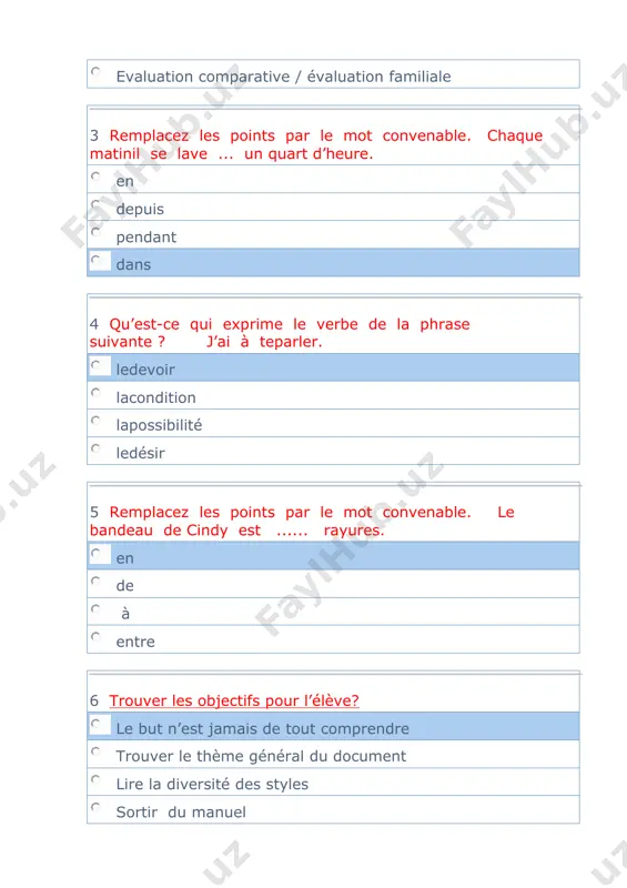 z le déroulement du jeu “les jumeaux” en groupe, les participants essaient de reconstituer l'histoire en posant des questions. par groupe de participants, on distribue un jeu complet de petits papiers. le groupe qui parvient à reconstituer le texte original le plus vite, est gagnant. le but du jeu est de trouver l'image identique. les images semblables servent de distracteurs. distribuer les bouts de papier de façon aléatoire, et faire trouver les deux moitiés de phrases correspondantes. 13 trouvez les tâches de professeur d’après méthodologie audio organiser étudier et imiter la littérature parler en langue étrangère transmet le savoir 14 trouvez les support d’après méthodologie audio-orale. langue parlée images et phrases à mémoriser exercices structuraux littérature 15 trouvez les support d’après approche communicative. projet exercices structuraux documents authentiques image et son 16 trouvez les tâches des apprenants d’après méthodologie audio-visuelle. parler rapidement mémoriser des dialogues écoute et parle écoute l’enseignant …