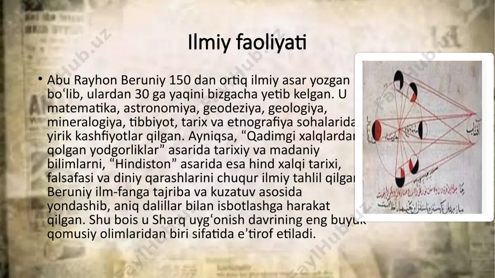 abu rayhon beruniyning tarixiy bilimlar va faoliyati - Page 4