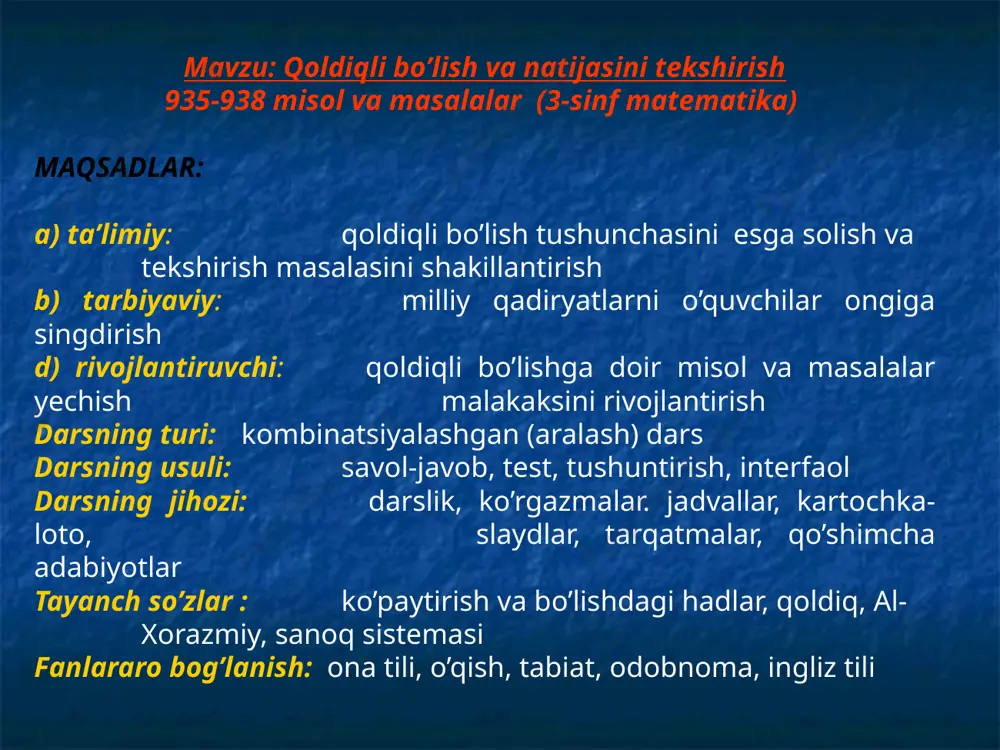 qoldiqlibo'lish va natijasini tekshirish - Page 2