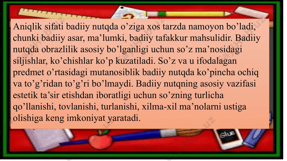 ligidagi asarlardan yangi, farqli ma’n oda namoyon bo’lgan so’zlarni aniqlang. ularning nutqiy aniqlikka ko’rsatayotgan ta’sirini baholang. image1.png image2.jpg image3.png image4.png image5.png image6.png image7.jpeg image8.jpeg image9.jpeg image10.png image11.png