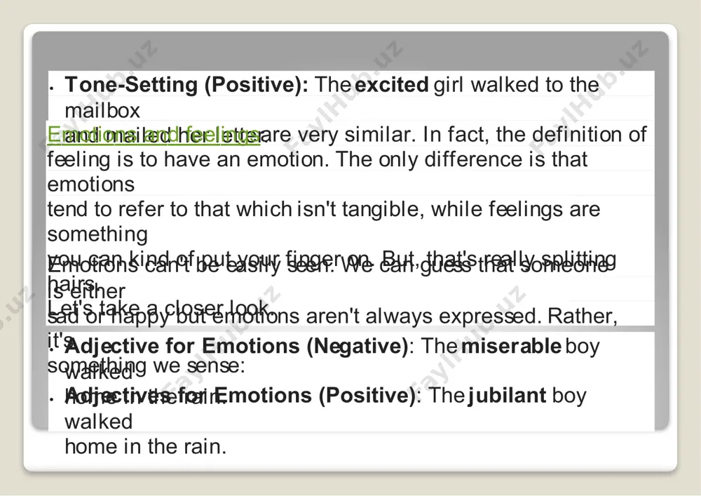 list of adjectives to describe tone, feelings, and emotions. - Page 4