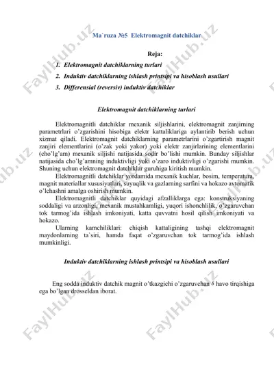 elektromagnit datchiklar — DOCX