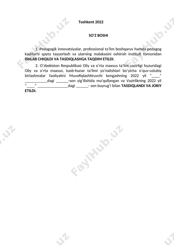 t talablarini bajarilishi nazoratini belgilaydi. malaka talabi ta’lim oluvchilarning kasbiy tayyorgarligi sifati va kasbiy kompetentsiyasini baholashda hamda ta’lim muassasalarini attestatsiyadan o‘tkazishda asosiy mezon hisoblanadi. mazkur talablarning bajarilishi professional ta’lim muassasalarining bitiruvchilariga professional ta’limning tegishli darajasini olganligi to‘g‘risida davlat namunasidagi hujjat berilishi uchun asos hisoblanadi. malaka talabi ta’limni boshqarish davlat organlari va ta’lim faoliyati subyektlari tomonidan, idoraviy bo‘ysunuvi va mulkchilik shakllaridan qat’iy nazar, tadbiq etilishi majburiydir. ushbu malaka talabi marketolog kasbi professional standarti va tarif malaka ma’lumotnomasi talablari asosida ishlab chiqildi. 2. kasbiy ta’lim xususiyati 2.1. 50411201- marketing mutaxassisligi doirasida beriladigan kvalifikatsiyalar: 1. yetakchi marketolog kamida umumiy o‘rta ma’lumotga ega bo‘lgan shaxslar hisobidan shakllantirilgan guruhlarda tanlangan kvalifikatsiyalar sonidan kelib chiqib o‘qish muddati 2 yil qilib belgilanadi. bu guruhlarda kasb doirasida beriladigan kvalifikatsiyani muvaffaqqiyatli o‘zlashtirgan shaxslarga belgilangan namunadagi diplom beriladi va mehnat bozorida ishlash huquqi beriladi. egallanmagan kvalifikatsiyalarni qayta o‘zlashtirishga ruxsat beriladi va mazkur kvalifikatsiyani muvaffaqiyatli o‘zlashtirganlarga belgilangan tartibda sertifikat beriladi. 2.2. …