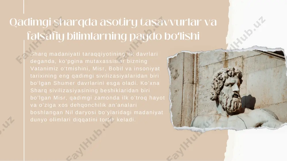 larn ing et t i shamol lar haqidagi qadimgi tasavvur lar idan iqt ibos qi l ingan zardusht iy l ikning asosiy e ’ t iqodi uchl ik qoidasida o‘z aksin i topgan: xayr l i f ikr (gumata), xayr l i so‘z (gukta) va xayr l i ish (gvar ishta) . zardusht iy l ik axloqin ing ta labi insonning ruhiy va tana pokl ig id i r . zaratushtra ta ’ l imot i markaziy osiyo va erondan boshlab qora dengiz va misrgacha yoyi lgan edi . ushbu ta ' l imotga kora, xol iq dunyoni muayyan maqsadda yaratgan, ammo hozirg i holatda bu dunyoning int ihosi bo‘ l ib , bu haqda dunyoning najotkor i kel ib, undan xabar beradi . jannat va do‘zax mavjud bo‘ l ib , har b i r ruh k ishi vafot idan so‘ng sudga tor t i ladi . zamonlar oxi …