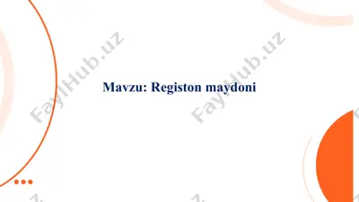 registon maydoni — PPTX