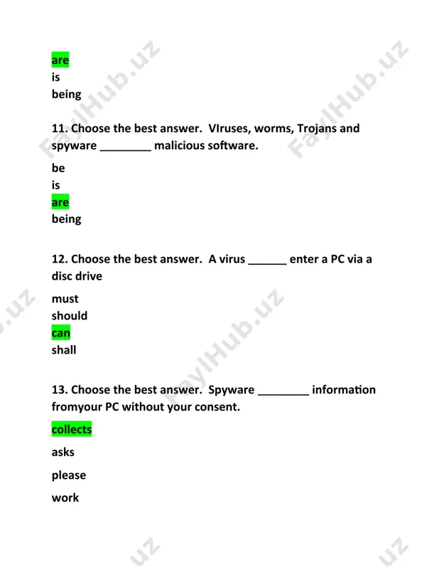 e the best answer. _____________ is someone whose job is to design, develop and maintain databases. database administrator software developer systems analyst project manager 38. choose the best answer. have you done your homework _____________? now then still yet 39. choose the best answer. find the components of data communication message, sender, receiver computer, sender, receiver sender, message, computer receiver, message, computer 40. choose the best answer. _______________ is a piece of information that is to be transmitted from one person to another. it could be a text file, an audio file, a video file, etc. a sender a message a receiver protocol 41. choose the best answer. ______________ is simply a device that sends data messages. it can be a computer, mobile, telephone, laptop, video camera, or workstation, etc. a message a sender a receiver protocol 42. choose the best answer. _______________ is a device that receives messages. it …