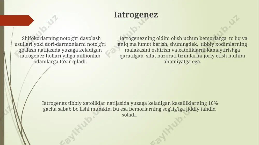 ya muhokamasi, inson hayotiga nisbatan 3 ta asosiy pozitsiyani – hayotni himoya qilish, o'z-o'zini boshqarish va rahm-shafqatni bir-biriga zidlashtiradi. ba'zi dinlarda evtanaziya qat'iy qoralanadi va bu ijtimoiy normalar va 10 ta asosiy buyruqqa zid keladigan harakat sifatida qaraladi. evtaniyaning huquqiy jihatlari evtaniya bo'yicha qonunchilik hujjatlarida o'limga olib keladigan kasalliklarning aniq ro'yxati ko'rsatilishi, masalan, davolanmaydigan onkologik kasalliklar yoki terminal bosqichdagi neyrodegenerativ kasalliklar kabi holatlar mavjud. evtaniyaning qonuniyligi turli mamlakatlarda farq qiladi, 30 dan ortiq davlatda legalizatsiya qilingan bo'lsa, 100 dan ortiq davlatda esa taqiqlangan. evtaniyaning qonuniyligi turli mamlakatlarda farq qiladi, 30 dan ortiq davlatda legalizatsiya qilingan bo'lsa, 100 dan ortiq davlatda esa taqiqlangan. evtaniyaning muammolari jahon sog'liqni saqlash tashkilotining ma'lumotlariga ko'ra, evtanaziya bilan bog'liq jinoyatlarning 15% ga yaqini shifokorlarning xatosi tufayli sodir bo'ladi. evtaniyani qo'llashda 30% hollarda og'ir asoratlar kuzatiladi, bu esa bemorning ahvolini yanada yomonlashtirishi va qo'shimcha azob-uqubatlarga olib kelishi mumkin. evtaniyaning asosiy muammolaridan biri – bemorning o'ziga xos xususiyatlarini, …