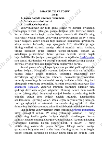 yozuv va til haqida umumiy ma'lumotlar — DOCX