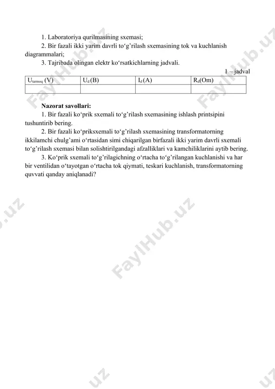 bir fazali ikki yarim davrli o’rta nuqtali to’g’rilash sxemasi - Page 3