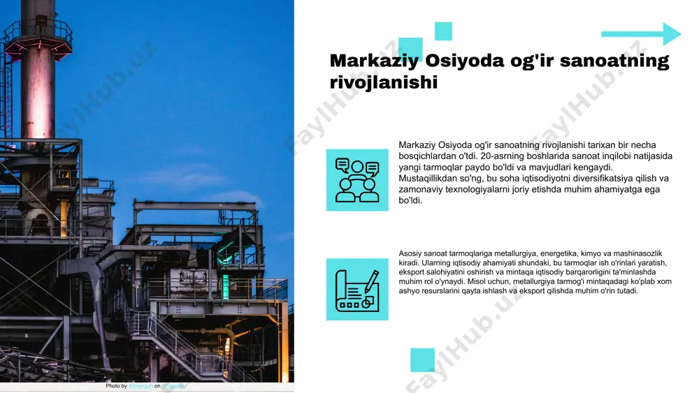 noatning zamonaviy tendensiyalari sifatida yangi texnologiyalardan foydalanish va ekologik toza ishlab chiqarishga o'tish jarayonlari kuzatilmoqda. misol uchun, so'nggi yillarda yangi metallurgiya zavodlari ishga tushdi, bu esa ishlab chiqarish samaradorligini oshirishga yordam bermoqda. photo by victor on unsplash sanoat tarmoqlarining iqtisodiy ta'siri og'ir sanoat tarmoqlari iqtisodiy o'sishning muhim manbai hisoblanadi. bu tarmoqlar yangi ish o'rinlarini yaratish bilan birga, mahalliy iqtisodiyotning mustahkamlanishiga ham xizmat qiladi. mahalliy va xalqaro bozorlar bilan integratsiya sanoat tarmoqlarining raqobatbardoshligini oshiradi. buning natijasida, ishlab chiqarilgan mahsulotlar global bozorlarda o'z o'rnini topadi va yangi eksport imkoniyatlari paydo bo'ladi. photo by adrienguh on unsplash investitsiyalarning og'ir sanoatga ta'siri og'ir sanoatga investitsiyalar oqimi uning rivojlanishida muhim omil hisoblanadi. ular yangi texnologiyalarni joriy etishga, ishlab chiqarish quvvatlarini oshirishga va raqobatbardosh mahsulotlar yaratishga yordam beradi. misol uchun, o'zbekistonda yangi metallurgiya zavodlari qurilishi investitsiyalarni jalb qilib, mamlakat iqtisodiyotiga ijobiy ta'sir ko'rsatmoqda. o'zbekistondagi investitsiya muhitining tahlili o'zbekistonda investitsiya muhitining yaxshilanishi mamlakatning og'ir sanoatiga katta ta'sir …