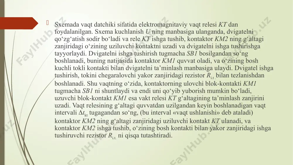 o‘zgarmas tok motorini ishga tushirishning andozaviy sxemalari - Page 5