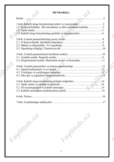 kabelli aloqa tizimlari — DOCX