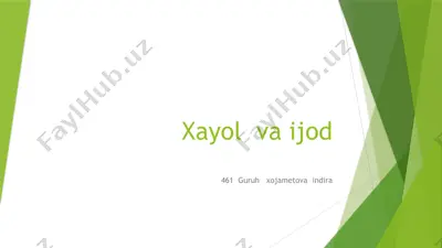 xayol va ijod — PPTX