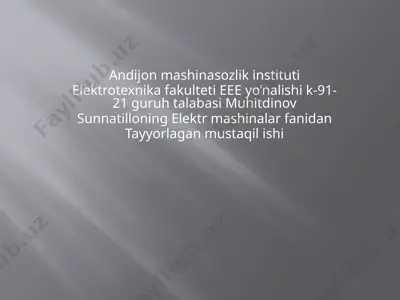 o‘zgaruvchan tok mashinalari — PPTX