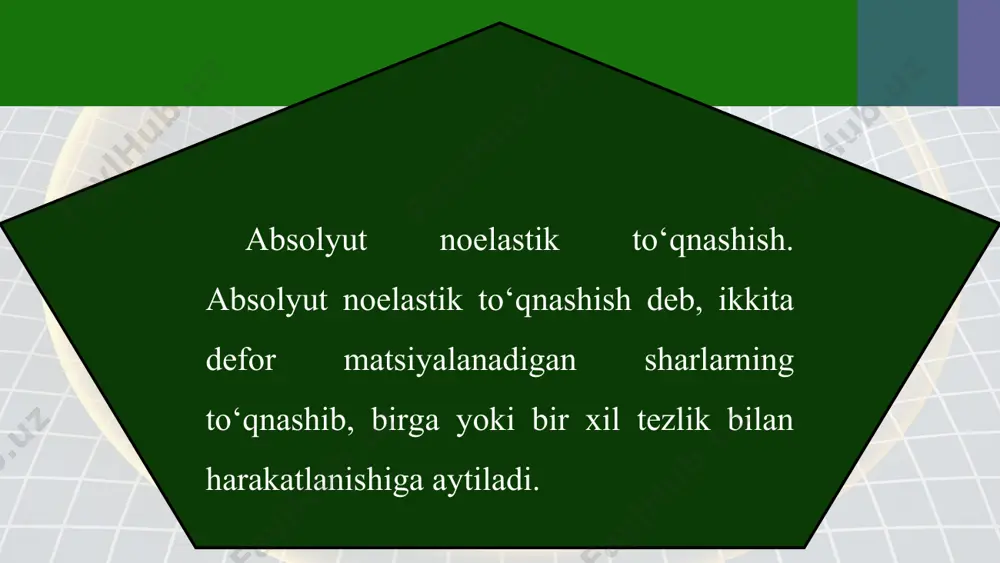 jismlarning absolyut elastik va noelastik to‘qnashishi 10 - sinf - Page 5