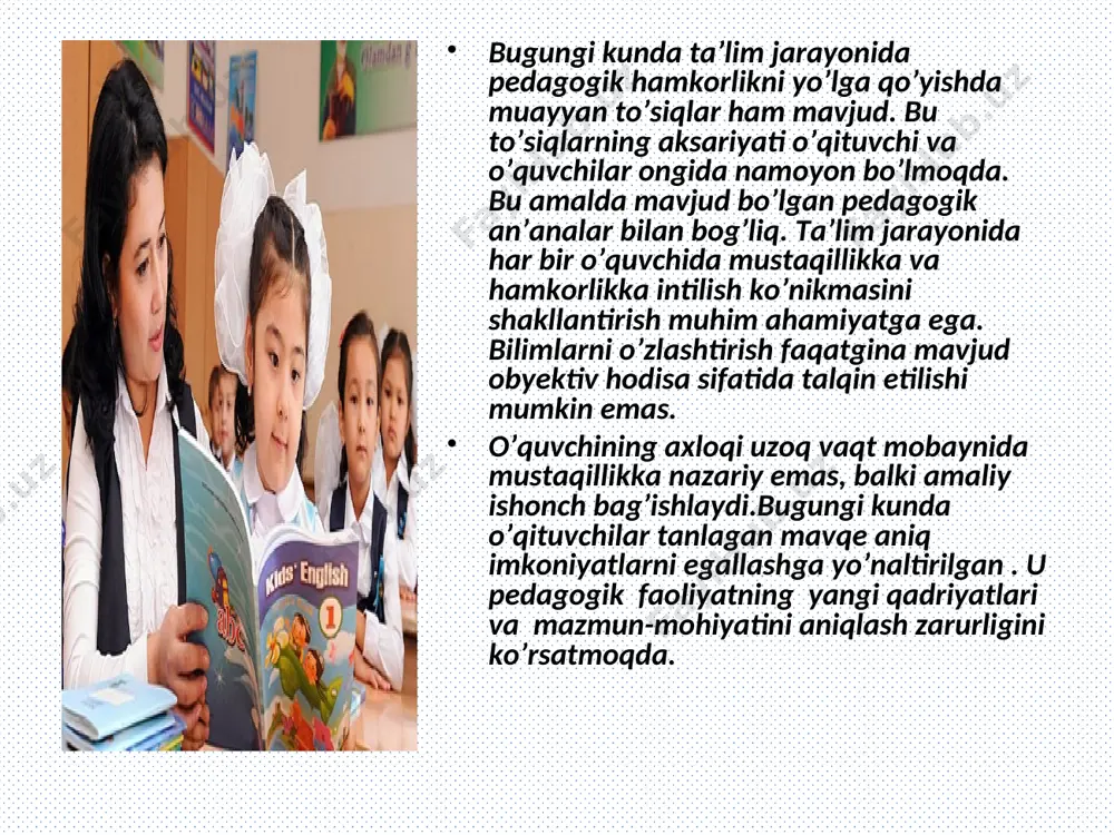 tarbiyachi, o’qituvchi va o’quvchining o’zaro hamkorligi taqdimoti - Page 3